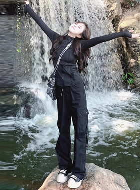 日本offcat工装裤女2025新款小个子直筒美式复古冲锋登山裤子