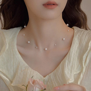 满天星珍珠项链女2025新款爆款轻奢小众颈链小米珠锁骨链女高级感