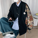 小熊拼色夹克外套棒球服大码港风电商A057-JK22-P75(控98），男装夹克，电商A057