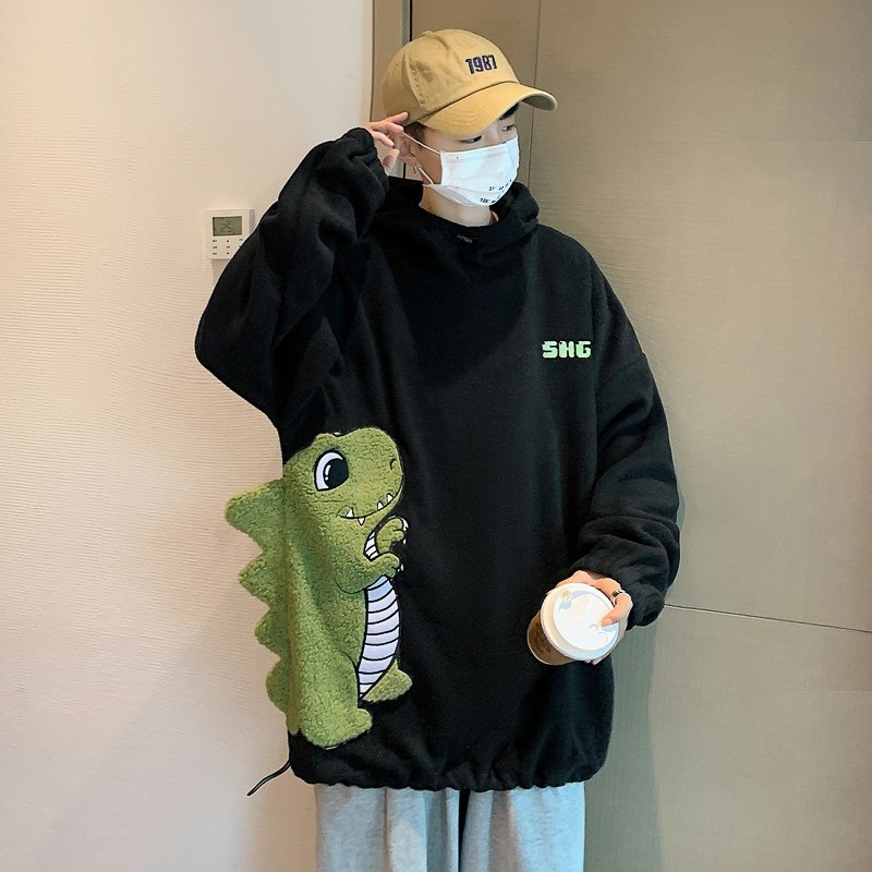 加厚摇粒绒面料恐龙刺绣卫衣套头连帽A057-WY810-P70(限价98),男装卫衣,电商A057