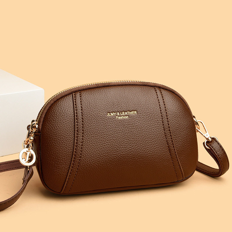 新款时尚小圆包大容量复古中青年手机包韩版高级感女士单肩斜挎包