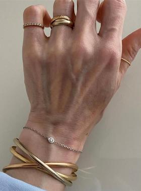 〖rosebycrazys〗mini泡泡单钻飞碟钻石项炼手炼锁骨炼叠戴手炼