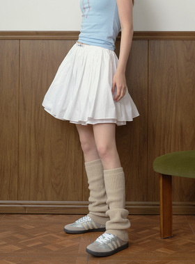 设计师同款平替纯色针织高筒腿袜运动健身瑜伽毛线袜套辣妹堆堆袜