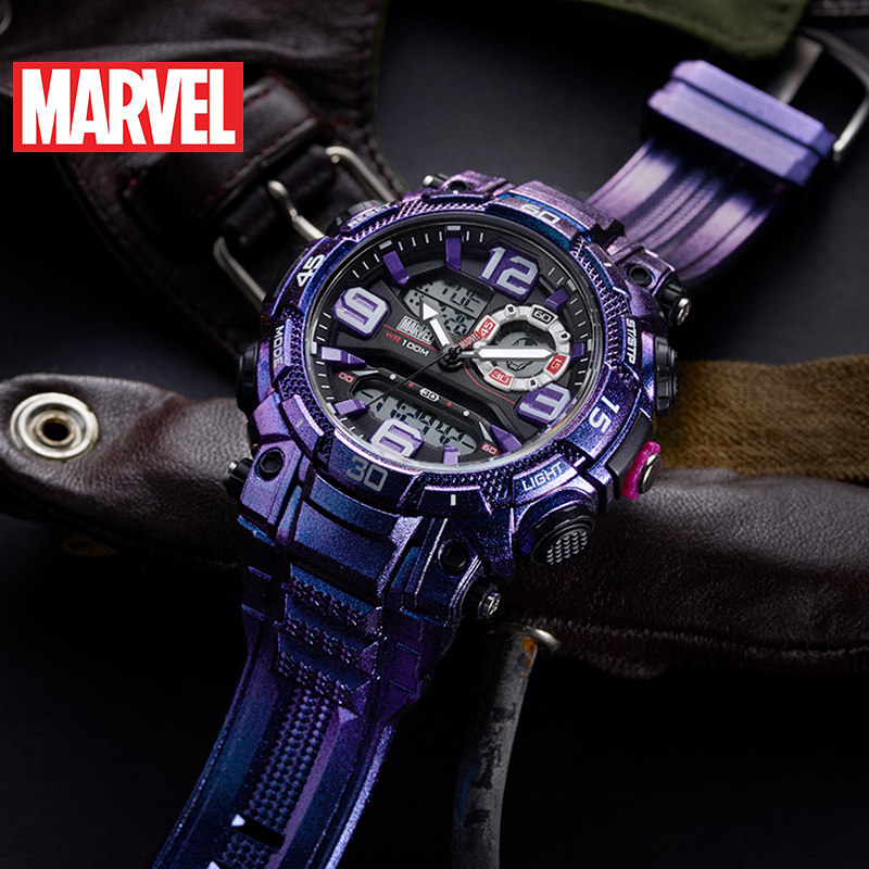 漫威联名手表男学生潮流限量版机械高中生青少年防水钢铁侠电子表