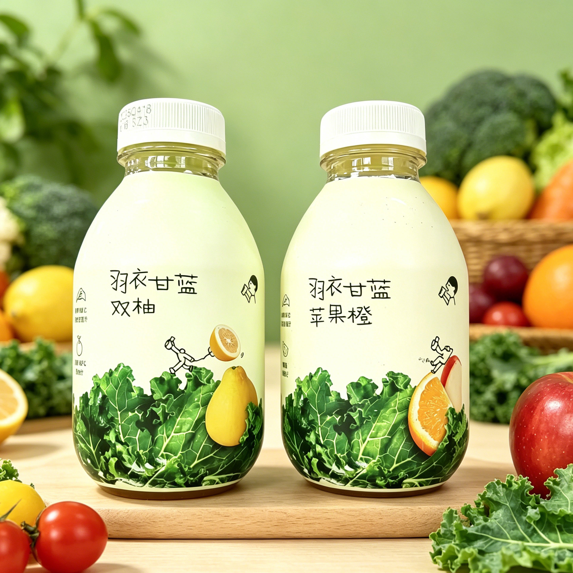 喜茶羽衣甘蓝苹果橙双柚植物果蔬汁瓶装纤维多多自在轻松健康饮料