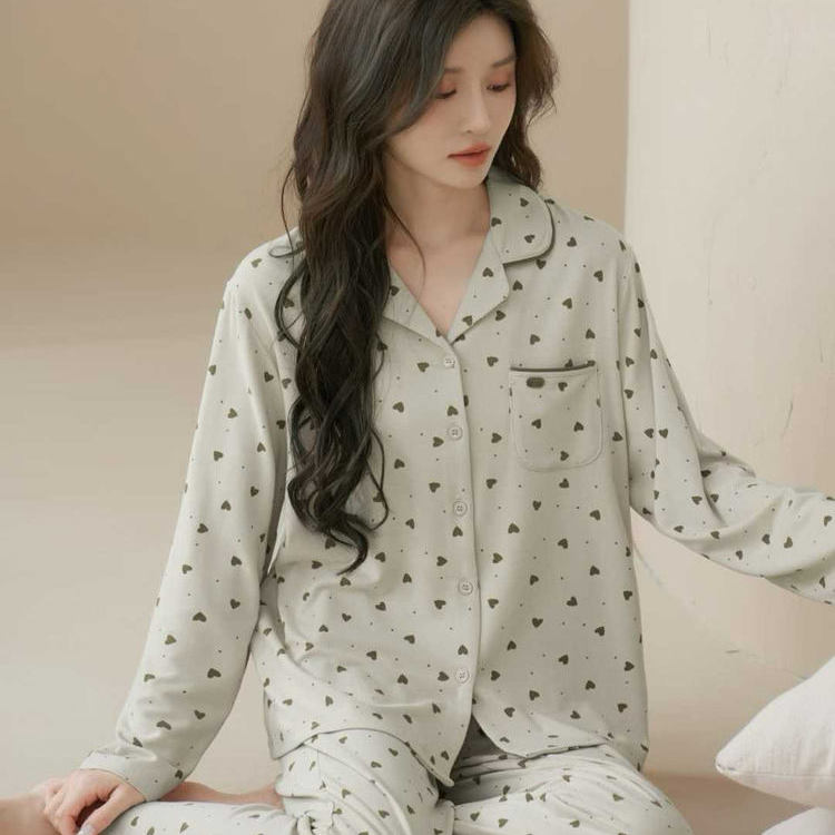 莎倩睡衣女秋冬款高端系列奶芙棉长袖长裤家居服套装超柔软可外穿