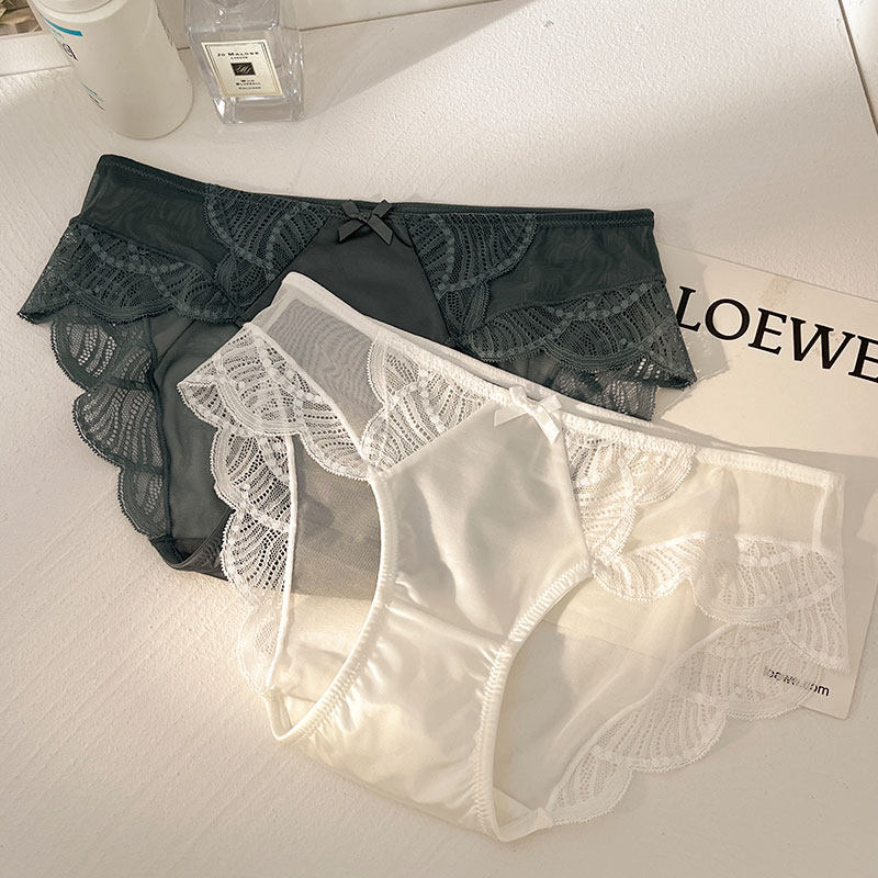 中腰内裤女性感蕾丝顺滑轻薄