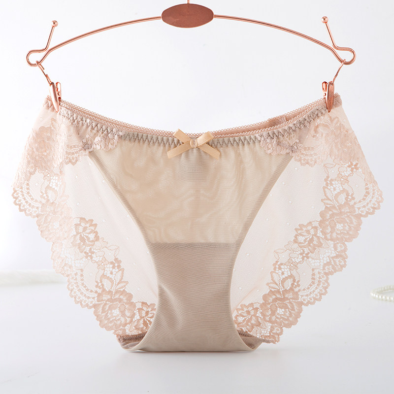 外贸内裤女原单日单出口日本中低腰性感蕾丝薄款无痕包臀三角裤