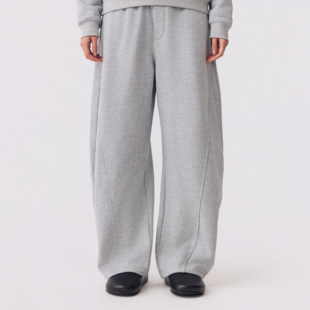 垂感慵懒重磅秋冬保暖加绒纯色运动长裤 弯刀裤 男 LAB卫裤 OCTOBEE