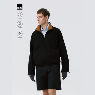 撞色立领翻领春季 拿铁夹克 纯色短宽纯棉薄夹克外套 LAB OCTOBEE