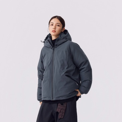 90白鸭绒双面穿连帽可拆羽绒服