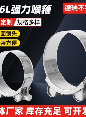 316L 不锈钢强力喉箍/欧式单头强力管箍/管束/卡箍/抱箍