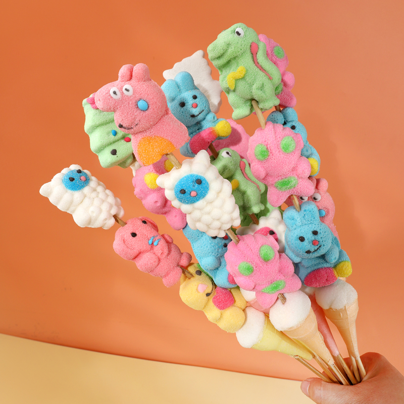 卡通棉花糖串串商超冰糖葫芦独立包装摆摊夜市动物造型厂家直销