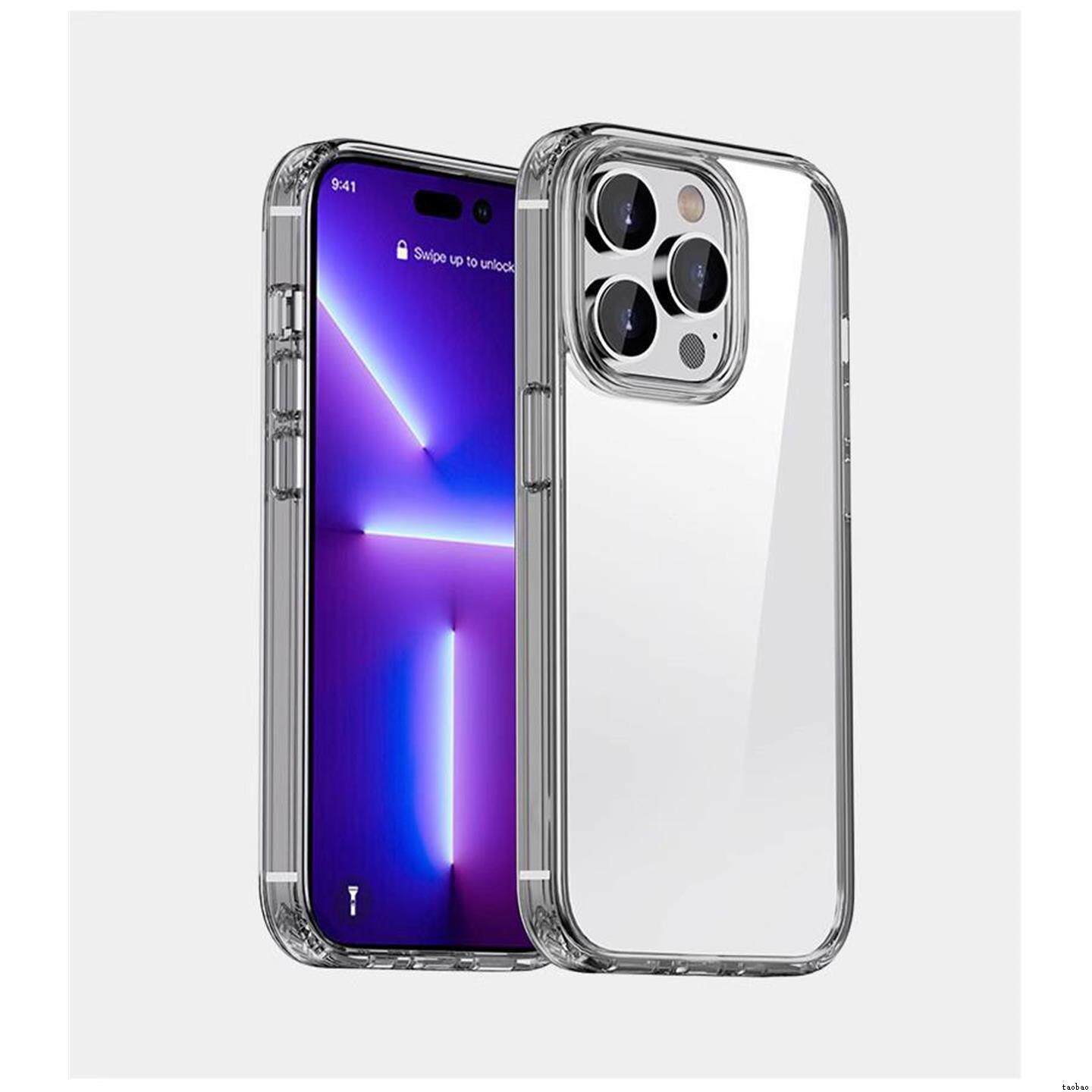 Shockproof Case适用于苹果iPhone 14 13 12 15 16 Pro Max Clear Case 16plus Back Cover透明防摔手机壳