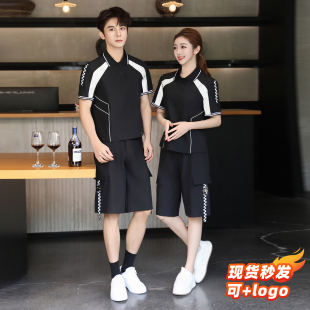 酒吧男女服务员潮流工作服短袖 KTV夜场少爷PartyK管家台球室工装