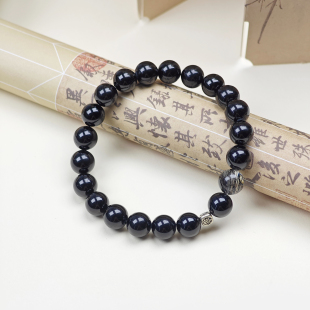 黑碧玺黑发晶手链朋友入职礼物 黑武士希望小树苗天然水晶手串