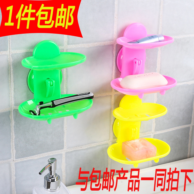 浴室创意吸盘肥皂盒壁挂式香皂架沥水香皂盒置物架卫生间免打孔托