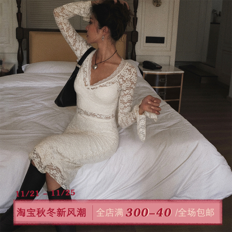 ITSNIKAR法式蕾丝连衣裙