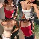 细肩带裸感U领吊带背心女初春带胸垫内搭修身 短上衣 经典 ITSNIKAR