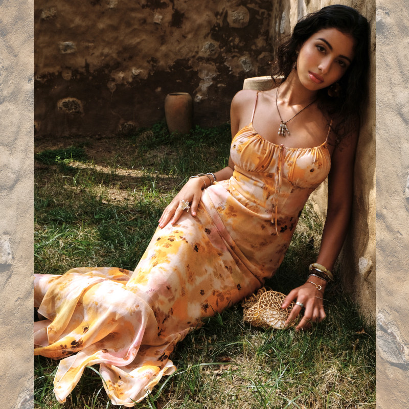 ITSNIKAR 【獨家印花】吊带连衣裙女夏性感包臀裙海边度假长裙子