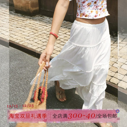 ITSNIKAR「朱莉系列」法式白色半身裙女春夏芭蕾风半裙度假长裙子