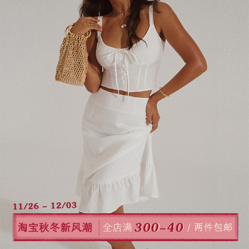 法式复古「朱莉套装」吊带半身裙