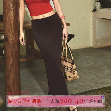 ITSNIKAR 法式丝光缎面半身裙女春夏性感修身鱼尾裙高级感长裙子