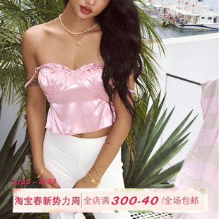 ITSNIKAR甜辣纯欲丝光缎面吊带背心欧美性感复古无袖 上衣外穿女夏