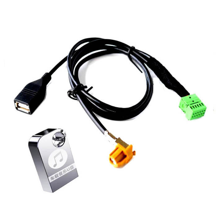 适用audio奥迪Q5 A6L A4L Q7 A5 S5改装MMI 3G AMI转USB充电线U盘
