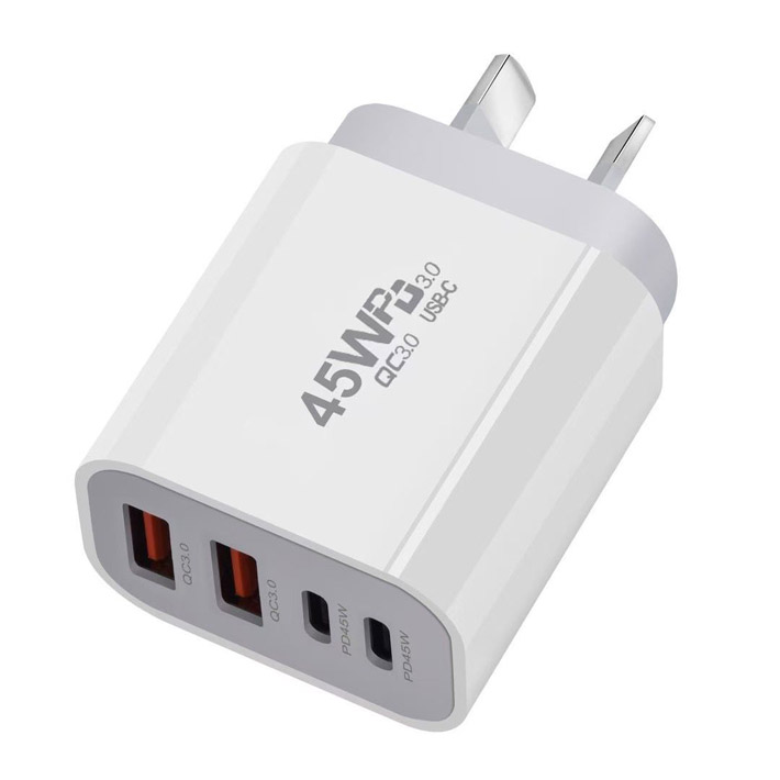 45w三孔叉typec双USB双C口充电头