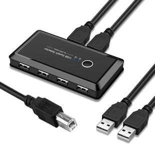 打印机usb分线器一拖三数据线四台两多台电脑连接U盘开关分共享器