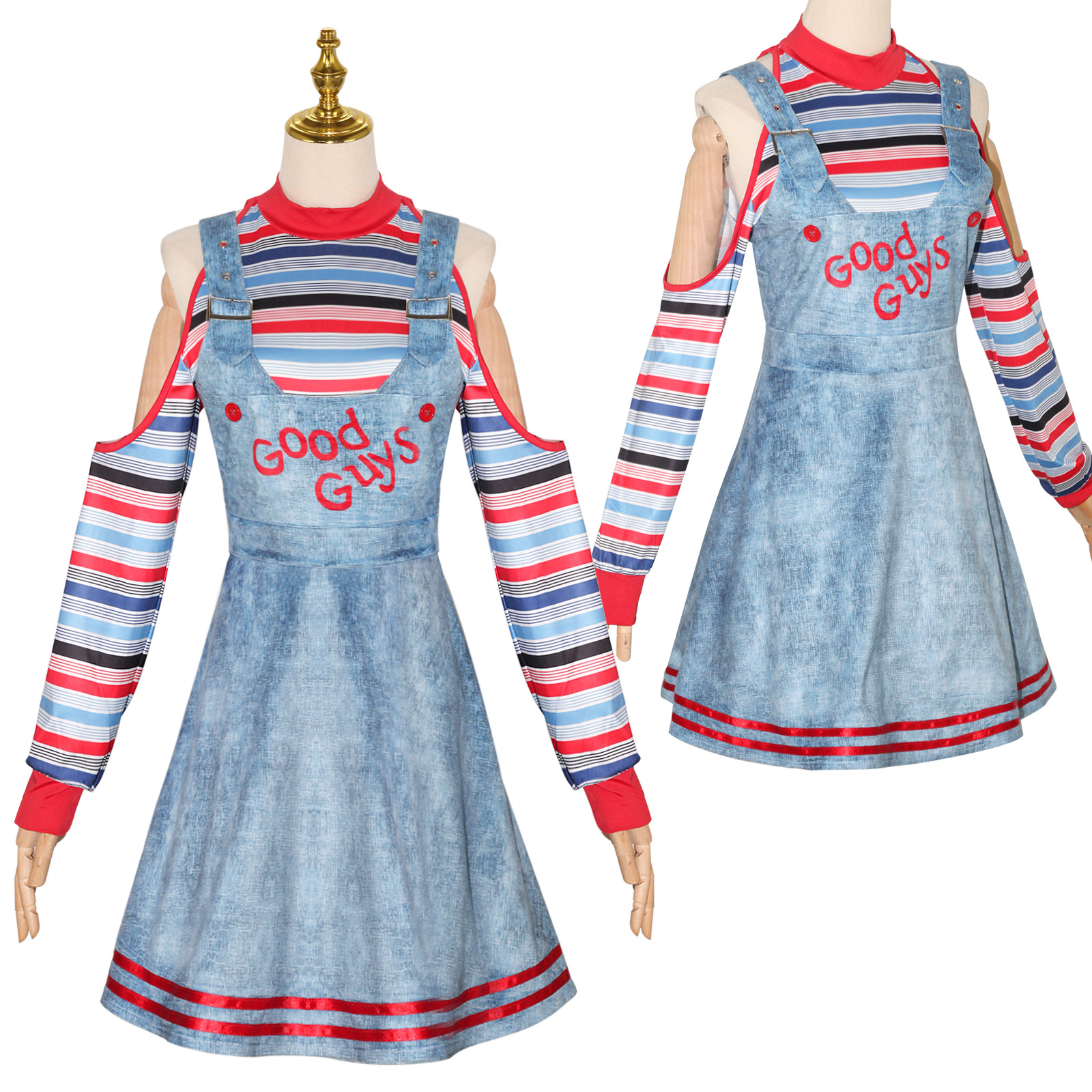 鬼娃回魂Chucky鬼娃恰吉cos服恐怖娃娃背带裤cosplay万圣节表演服 - 封面