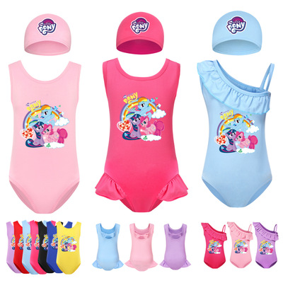 004连体泳衣泳帽牛奶丝套装