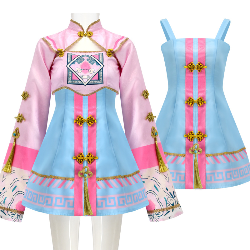 004裙粉色僵尸服万圣节服装