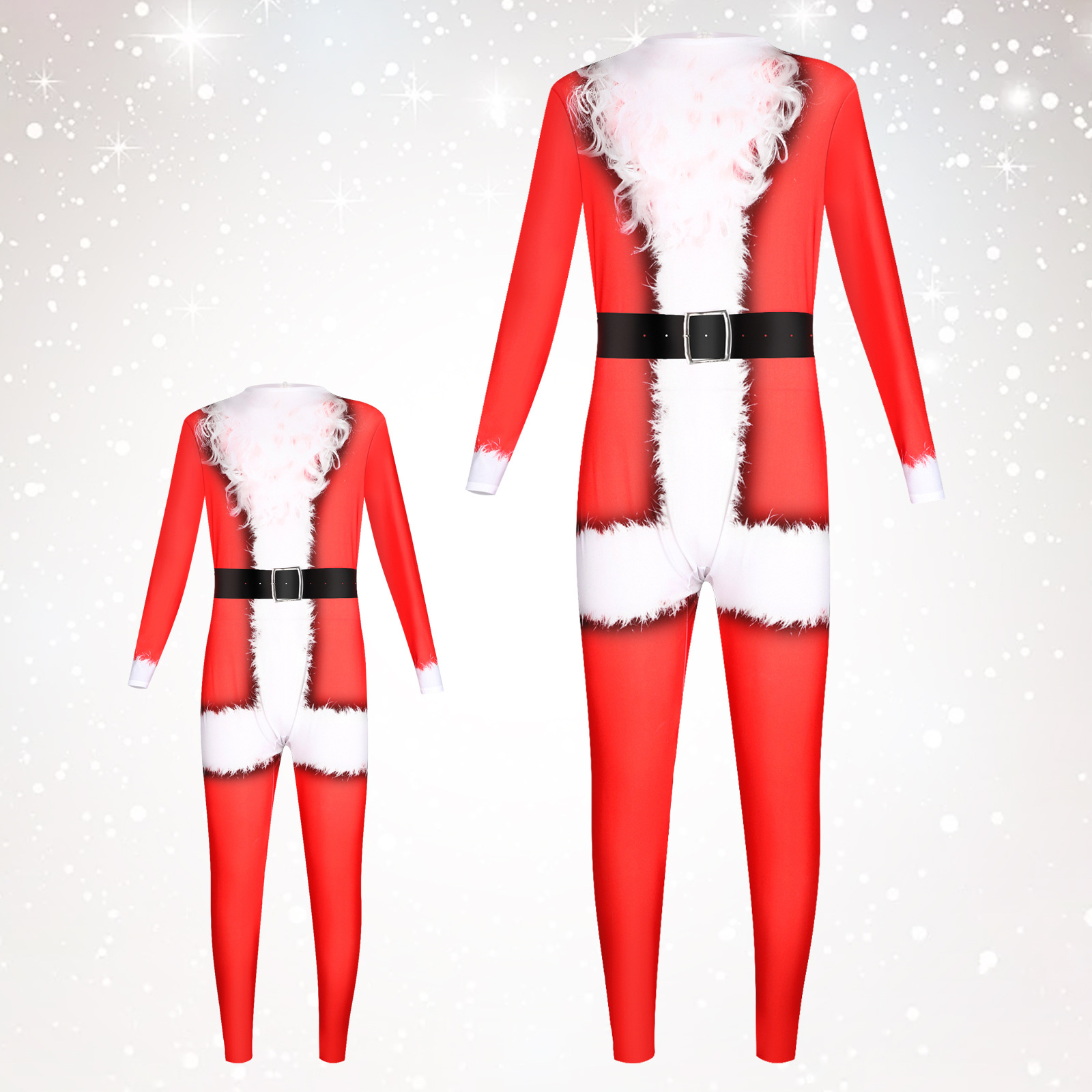 圣诞服装cosplay圣诞老人连体服化装舞会扮演演出圣诞服装连体衣