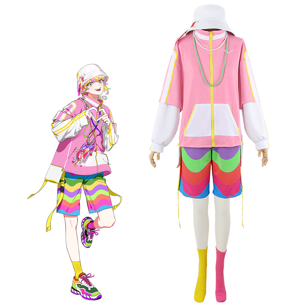 004开衫卫衣彩虹裤双子常服