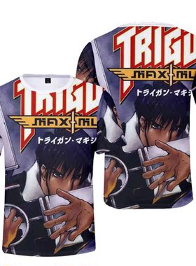 Trigun枪神漫画トライガン太空游侠法修・史丹比特3D扎染短袖T恤
