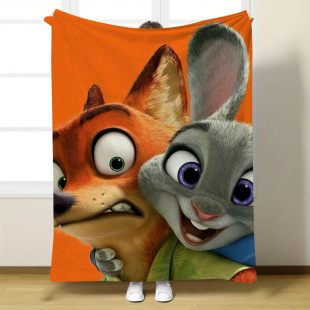 潮优兽大都会Zootopia 2毛毯疯狂动物城毯保暖法兰绒毯柔软午睡毯