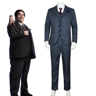 Wednesday星期三第二季服亚当斯一家戈麦斯cos服装舞台表演服西服