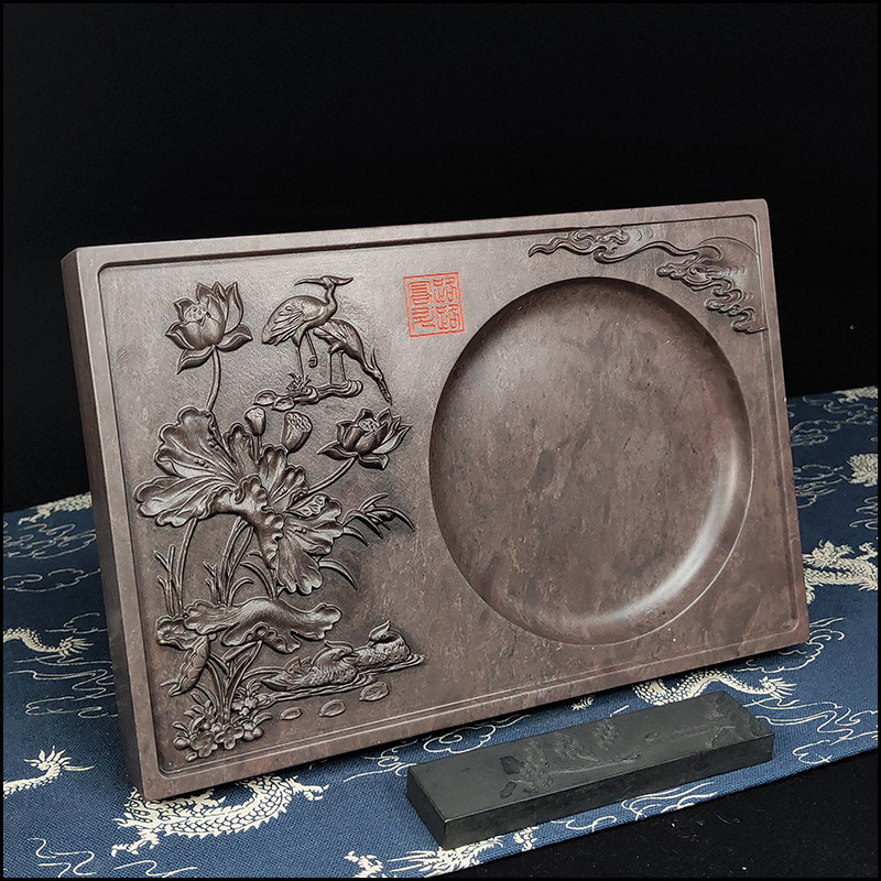 文房四宝肇庆端砚宋坑路路高升礼品 砚书法绘画天然原石雕刻广东