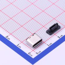 918-418K202AY40001 USB连接器 Type-C 母座 立贴 有柱双排黑胶