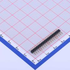 卧贴 镀 C40D28 PA6T L=9.05 方针 1x18P 2mm 排针 18I X4611WRS