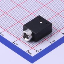 PJ-358H-B 音频连接器 3.5mm耳机座 黑色/立式/带开关/黑色新功能