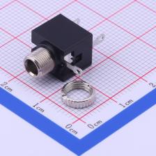 PJ-301M-2-B 音频连接器 3.5mm耳机座 2件套 带螺母 单声道 黑色
