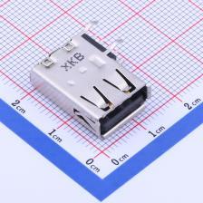 U221-041N-1BU07-S1 USB连接器 Type-A 母座 侧插 黑色胶芯卷边