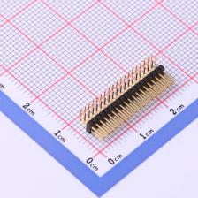 X1321WR-2x19J-C40D18 排针 1.27mm 2x19P 弯插 方针