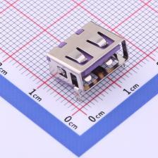 GT-USB-2020S-CPG1N USB连接器 USB2.0 AF 两脚插板 紫色胶芯
