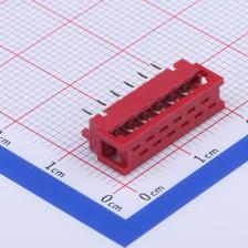 X9127HI-12A-PTRE 线对板/线对线连接器 1.27mm 1x12P 直插 大红