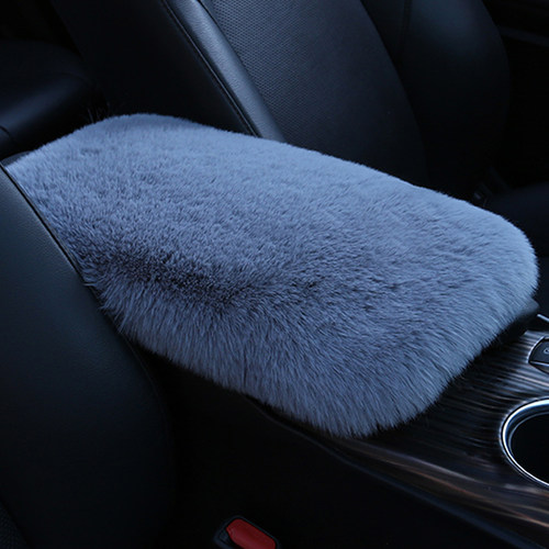 汽车扶手箱垫仿獭兔毛绒车中央扶手箱套胳膊垫通用型车载装饰内饰