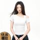 单肩吊带斜肩设计露锁骨修身 女 T恤甜辣夏季 型上衣时尚 风百搭短袖